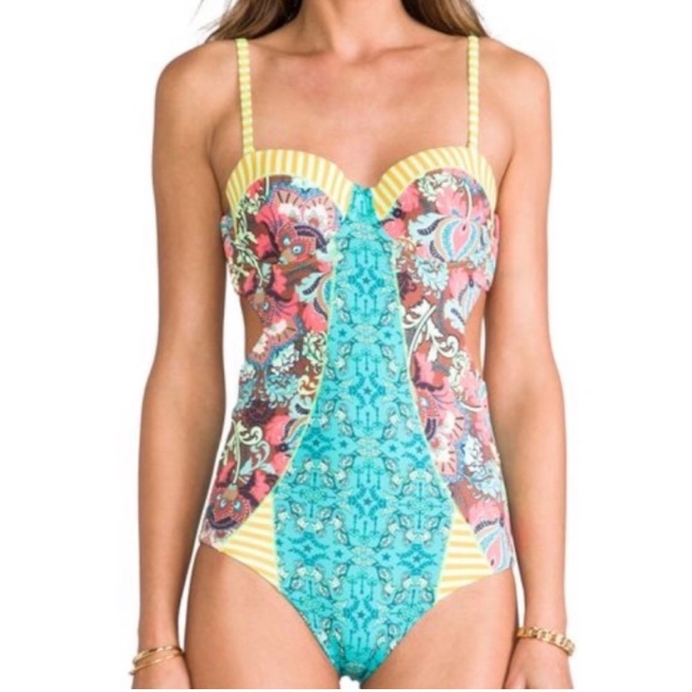 Maaji Parrot Paradise Reversible One Piece Swimsuit New Size Small